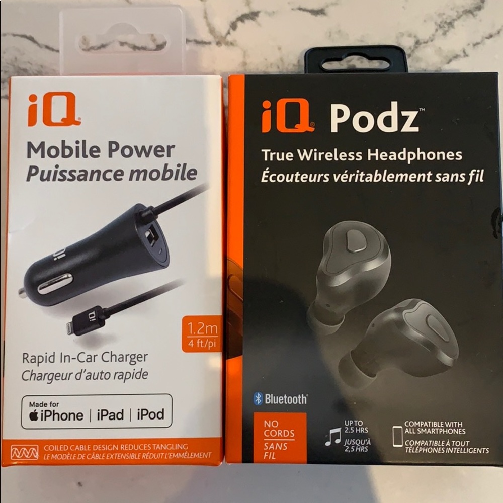 Set: Wireless headphones and Rapid in car charger